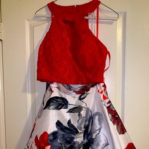 red 2 piece homecoming dress